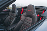 The 2023 Porsche 911 Carrera GTS Cabriolet America Edition's sharp looking sport seats.