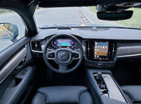 The V90 CC includes a 12.3-inch digital driver's display and a 9.0-inch vertical infotainment touchscreen.