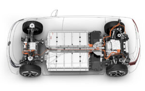 EV Battery on a Car frame