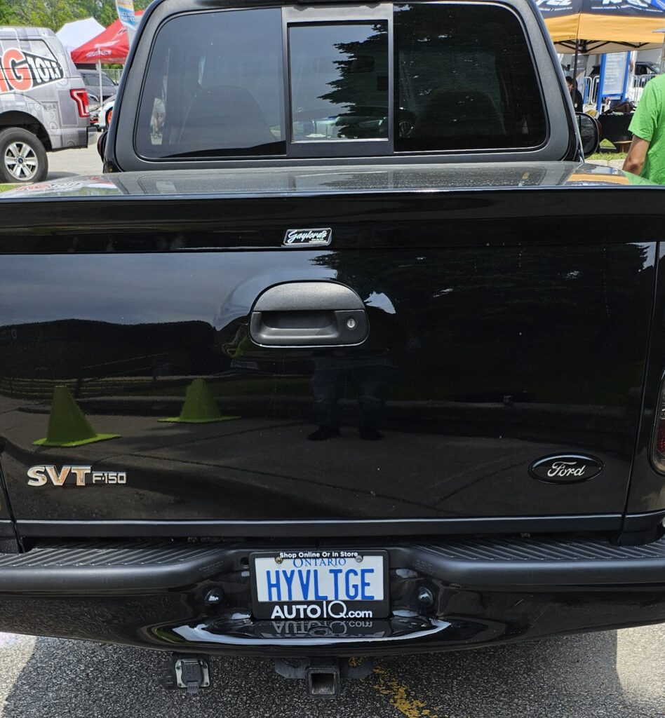 Back Of Ford Lightning On Display At The Auto Show