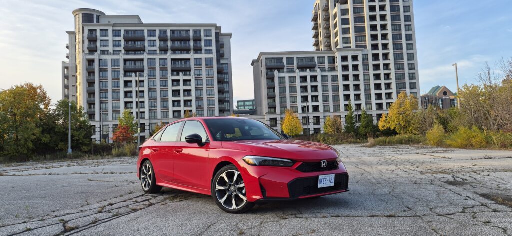 Side View Of 2026 Honda Civic Sport Touring Hybrid Sedan