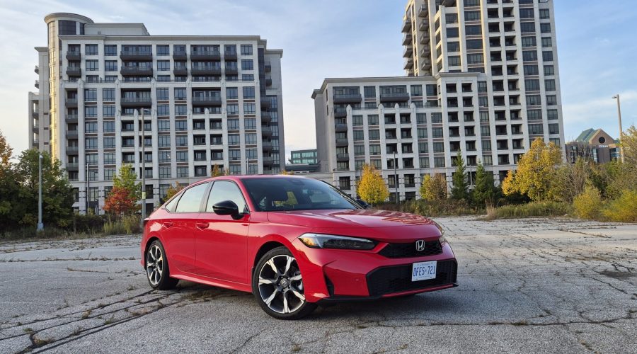 Side View Of 2026 Honda Civic Sport Touring Hybrid Sedan